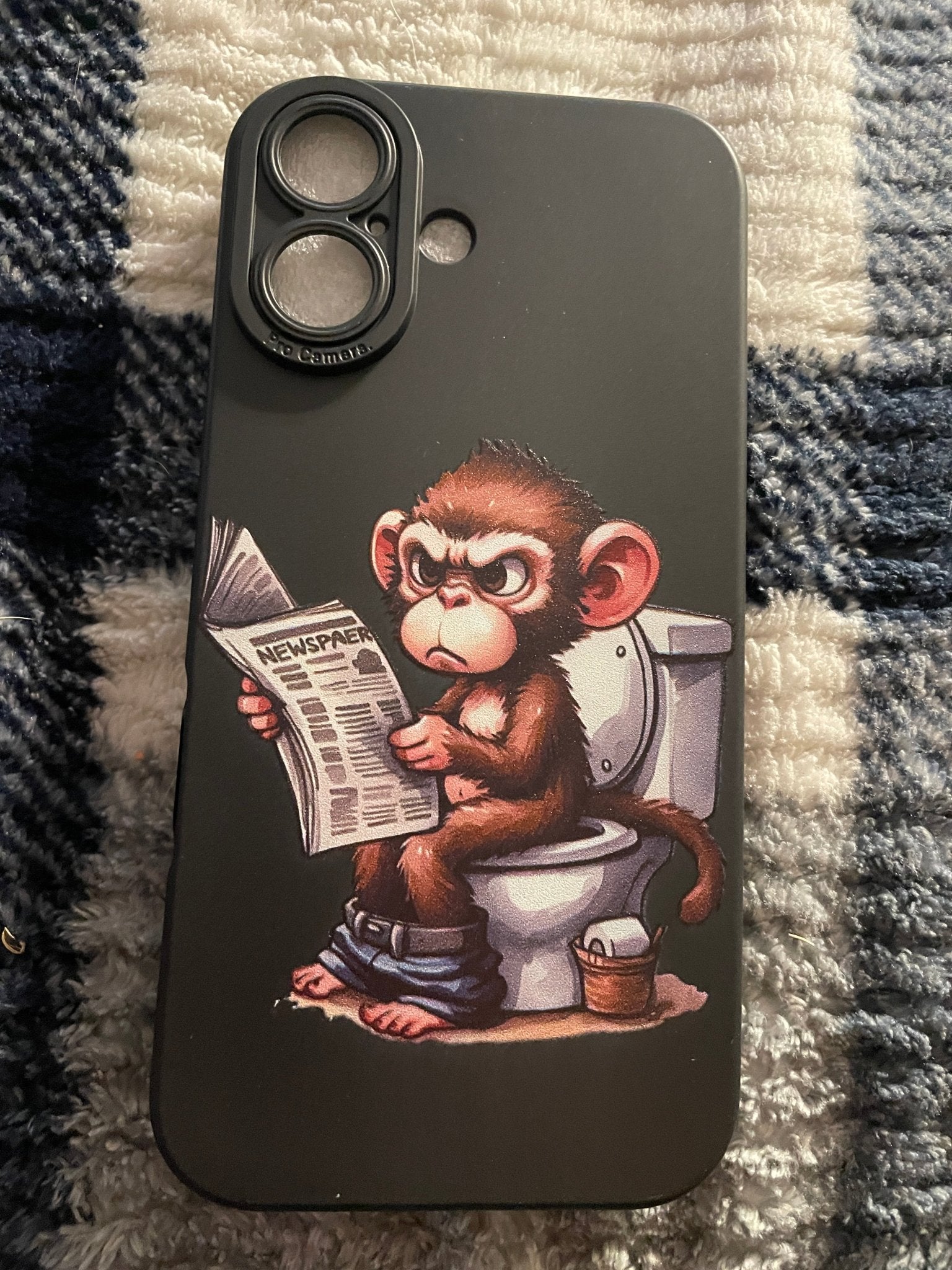 Hot sellling I phone cases I phone 16 monkey sitting on potty - BFA - Butter Fingers Anonymous